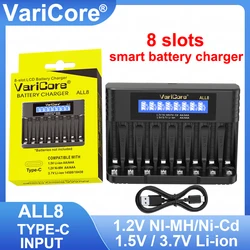 VariCore ALL8 VC-Q4 Li-ion 3.7V NiMH 1.2V For 18650 26650 21700 26700 18350 AA AAA Battery Charger Safe fast charging
