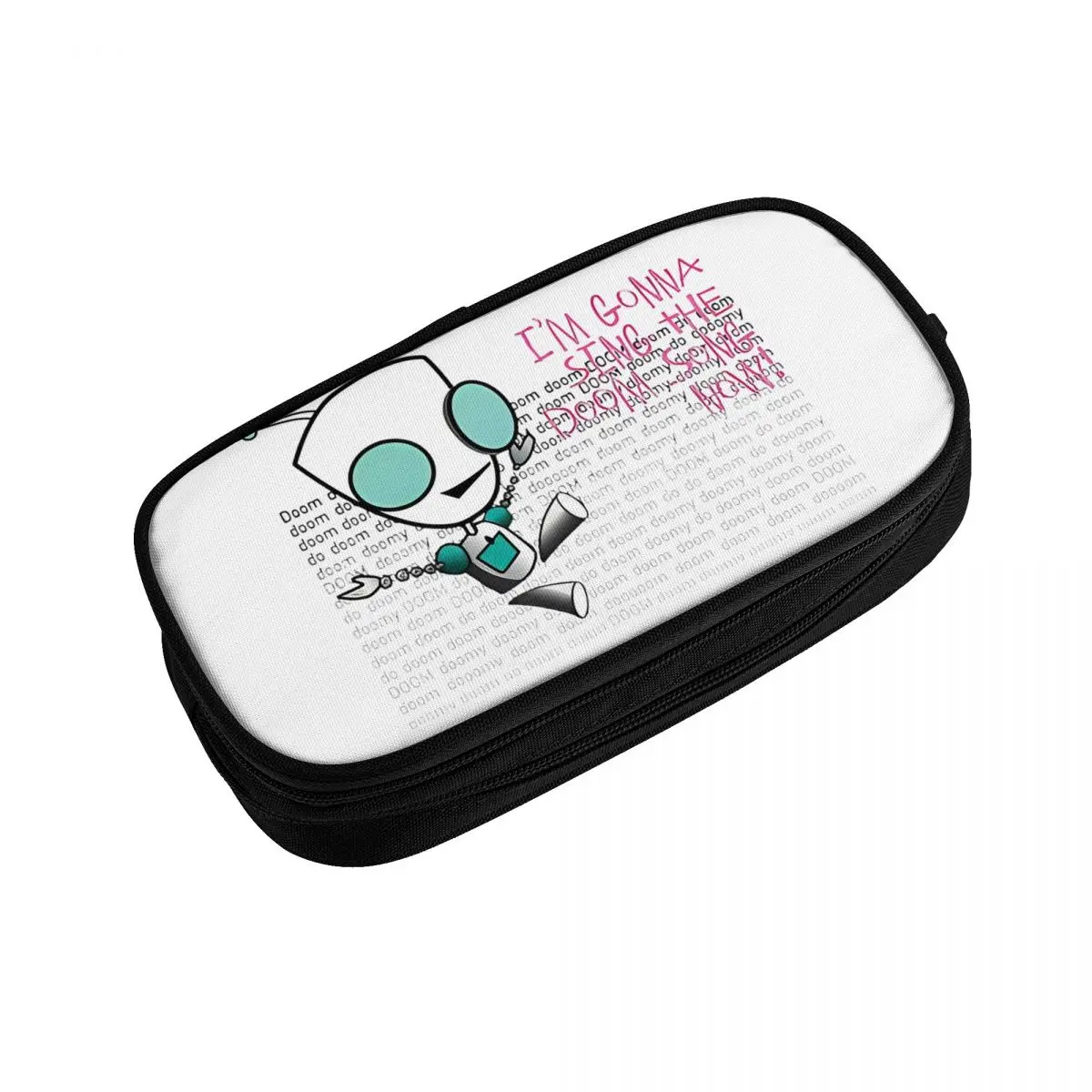 Gir's Doom Song Invader Zim Pencil Case Cute Pen Box Bag Girl Boy Big Capacity Students School Cosmetic Pencilcases