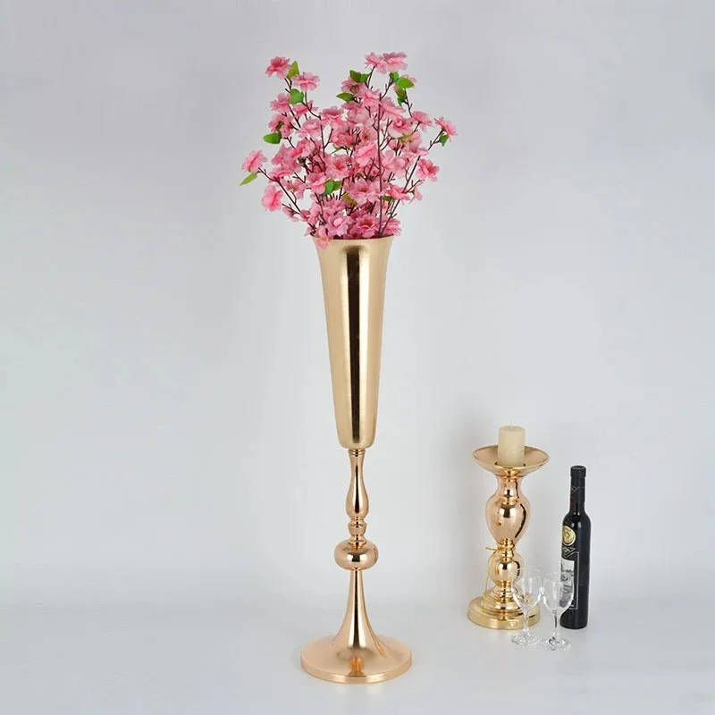 Metal Vases Table Vase Luxury Pillar Flower Rack Wedding Centerpieces For Event Party Decoration Home Decor