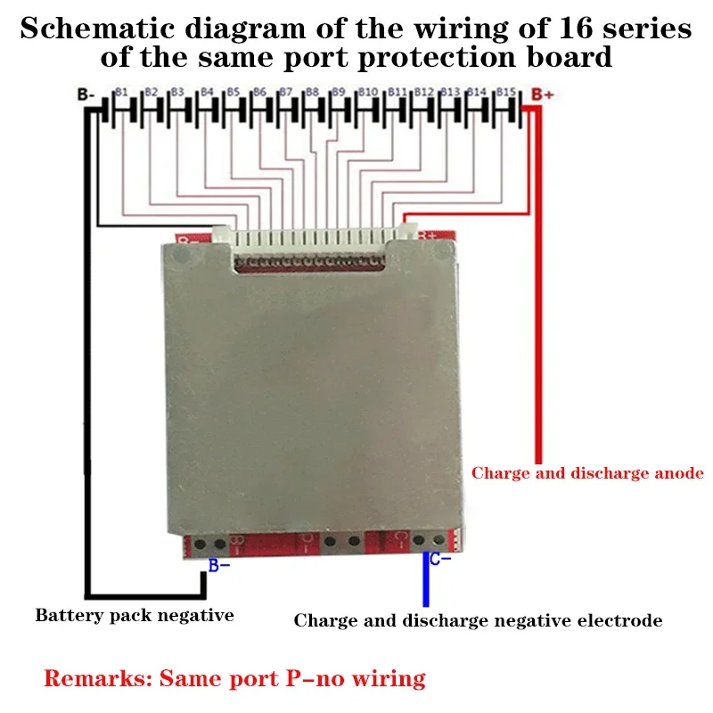 Nowy 16S 48V lifepo4 Balance Protection Board BMS 3.2V 20A Ten sam port PCM do akumulatora litowo-żelazowo-fosforanowego 48V 10A 20A 30A