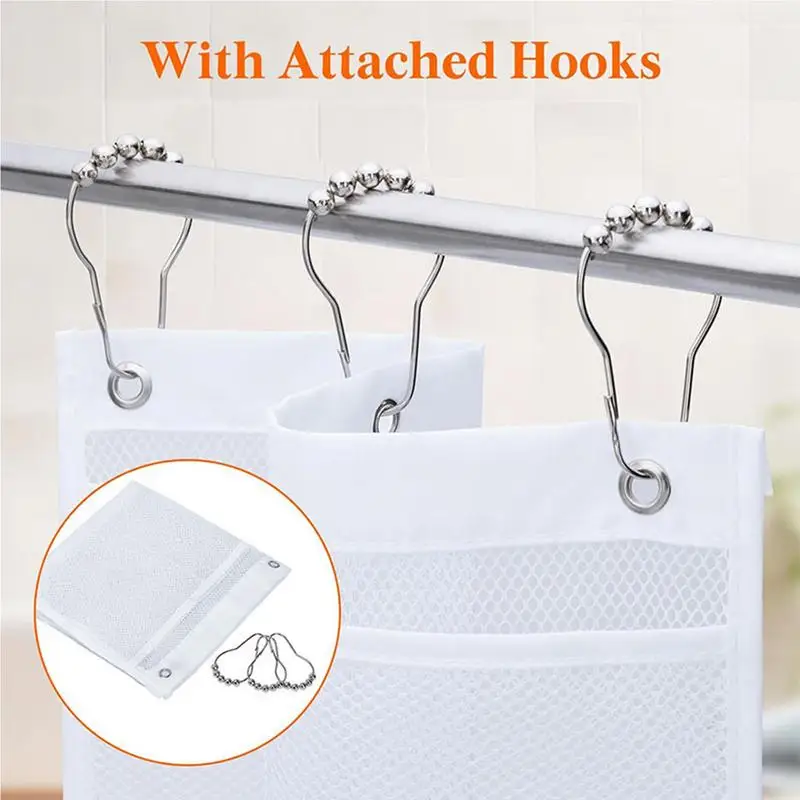 Wall Shower Bag Bath Organizer Space Saving Hanger Spacious Bathroom Accessories Storage For Adults Lovers Family College Dorm