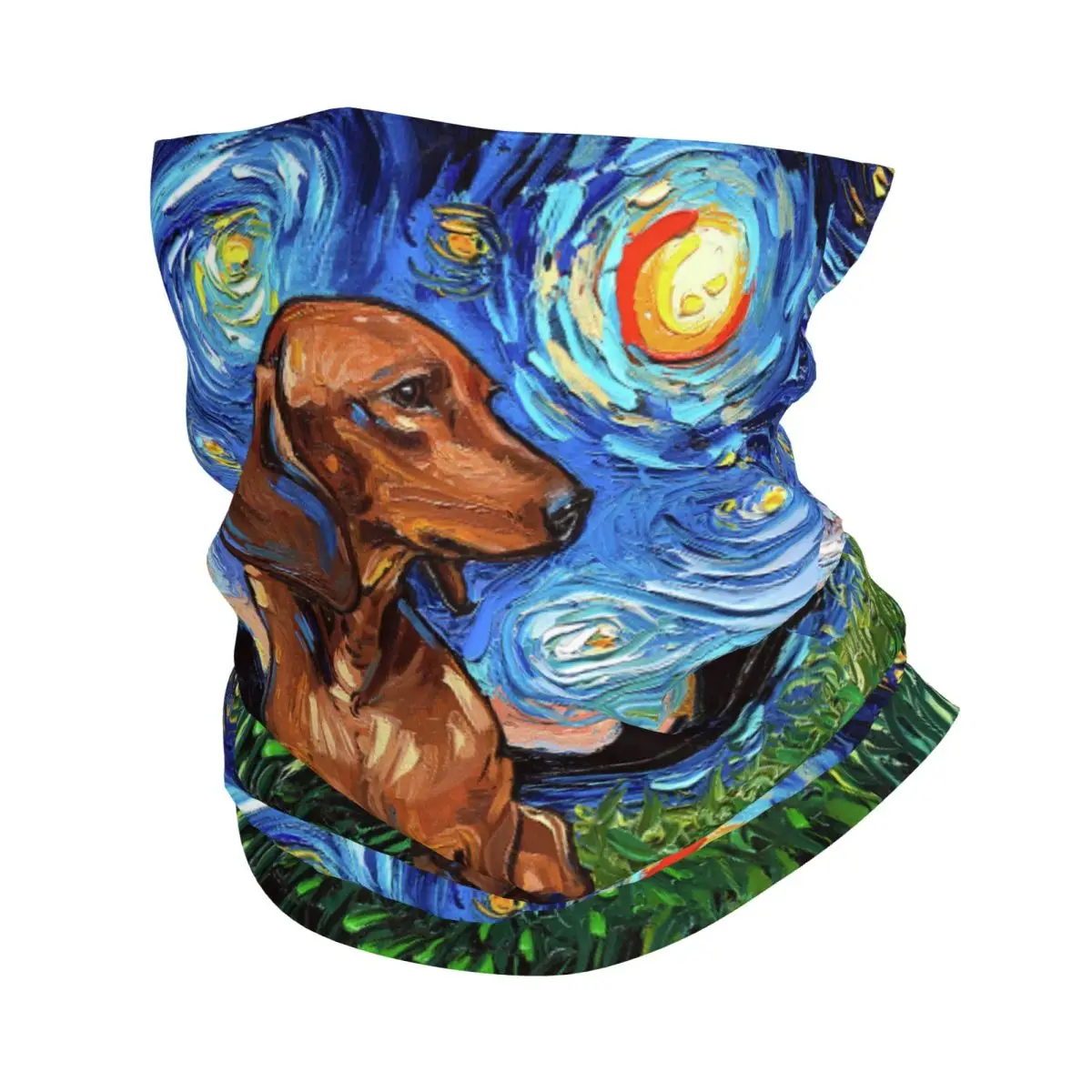 Custom Starry Night Dachshund Bandana Winter Neck Warmer Windproof Wrap Face Scarf Badger Sausage Wiener Dog Gaiter Headband