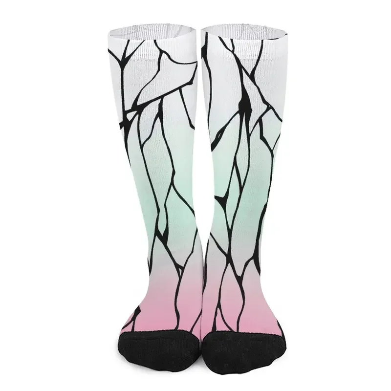 Y2K Shinobu kochou butterfly stockings women cosplay K-kimetsu no Yaiba anime soft casual outdoor socks anti sweat pattern SoC