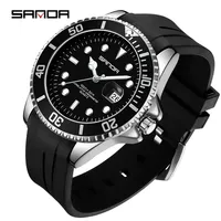 SANDA 7018 Hot Sell Men Quatrz Watch Sport Mens Watches Top Brand Luxury Waterproof Silicone Quartz Clock Men Relogio Masculino