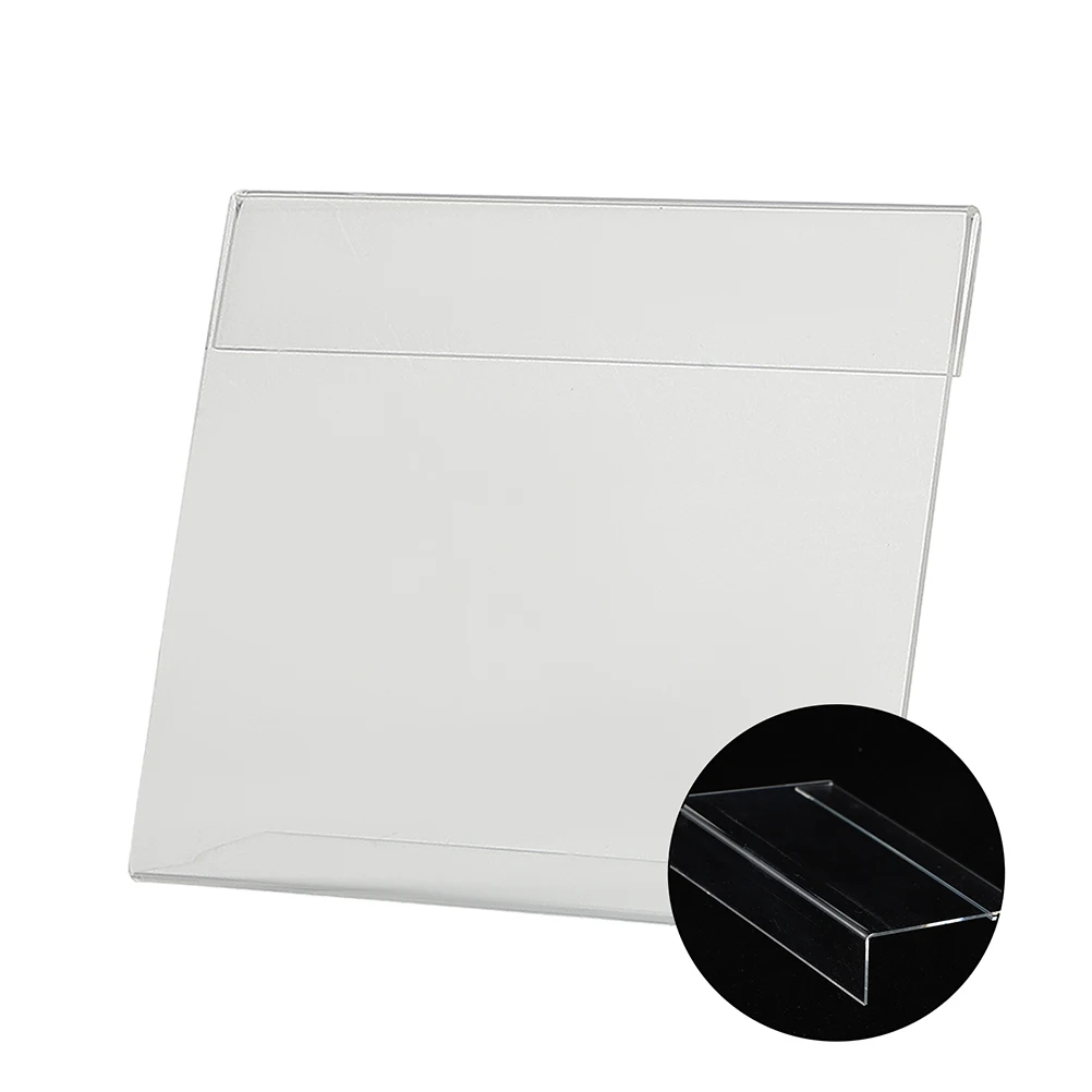 

3pcs Acrylic Price Tag Holder 110x85mm Double sided Display Label Practical Flyer Card Advertising Stand Ticket Rack