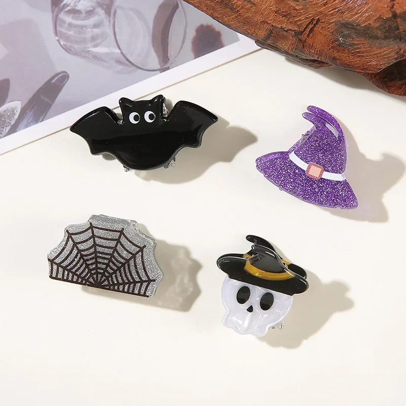 Halloween Hair Extension Catch Cute Mini Catch Clip Cat Spider Ghost Bat Pumpkin Small Hairpin