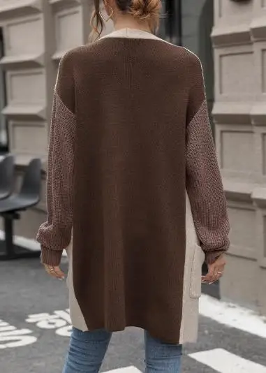 

Women's Cardigan 2025 Autumn and Winter New Fashion Latest Hot Selling Style Long Sleeved Color Blocked Sweater Cardigan Jacket