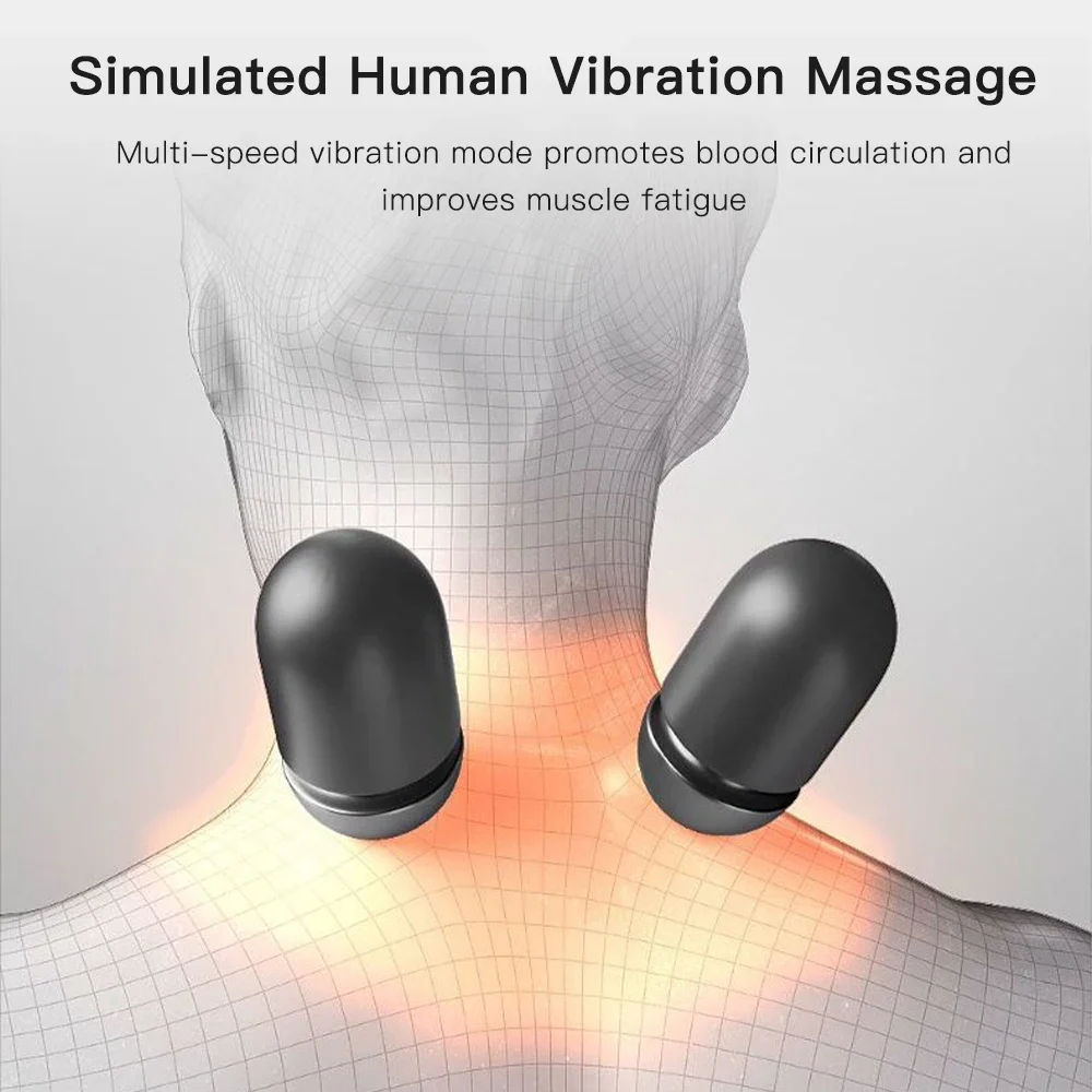 Electric Massager Neck Pillow Hot Compress Vibration Air Bag Massage Neck Traction Relax Sleep MemoryFfoam Pillow Spine Support