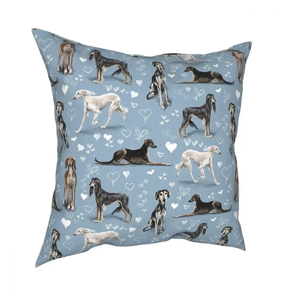 DIY The Saluki Square Pillow Case Polyester Cushions for Sofa Dog Animal Lover 45*45cm Cushion Covers