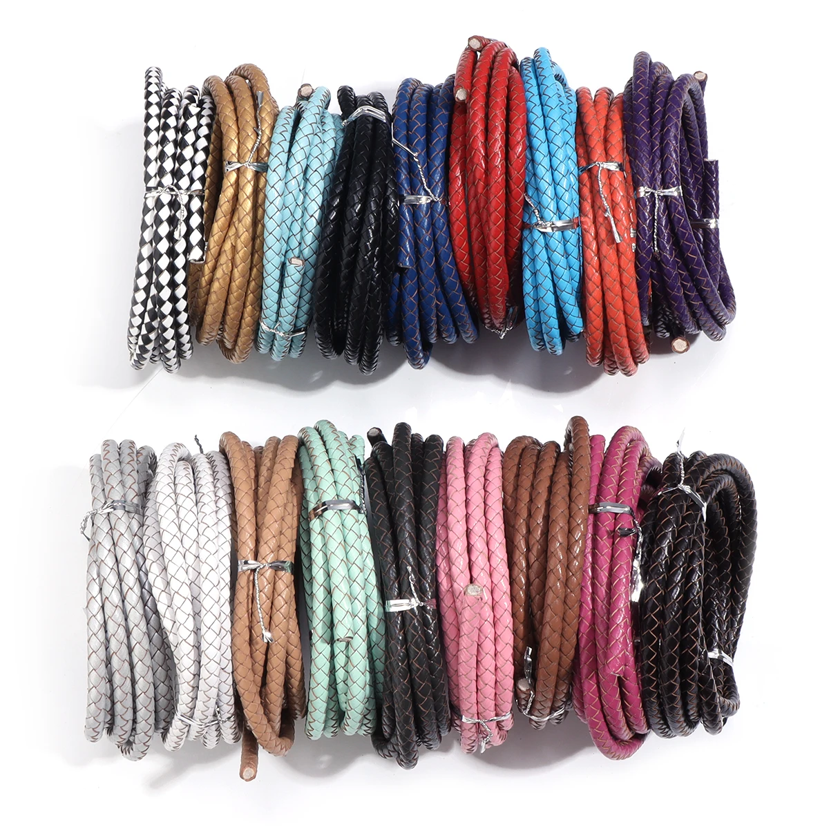 Louleur High Quality Genuine Braided Leather Cord for Leather Bracelet Making Round Leather Thread Rope Necklace Jewelry Making