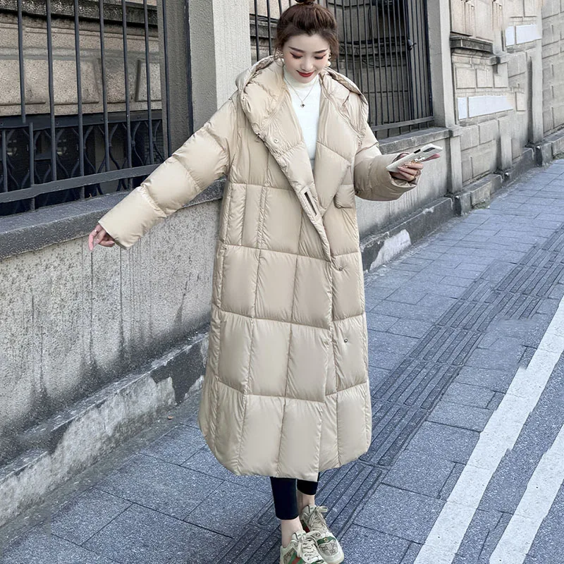 Abrigo de plumón de pato blanco de alta gama para mujer, chaqueta de plumón cálido y frío, colcha grande, abrigo Parker de nieve de calidad, 90%