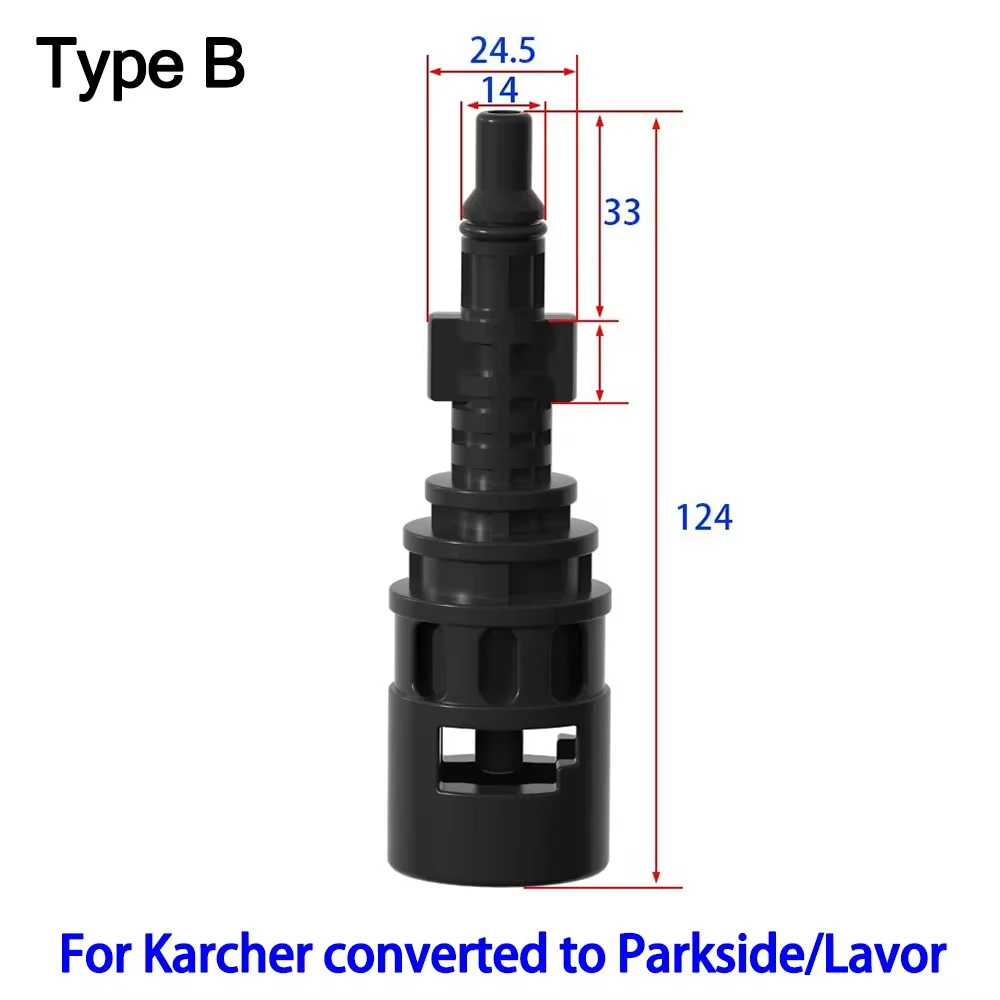 Imagem -04 - High Pressure Water Gun Connector Conversor para Karcher entre Lavor e Parkside Adaptador Bico Lavadora de Carro Acessório