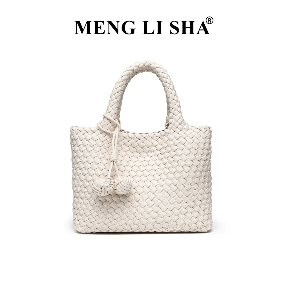 Small-scale hand-woven soft leather shoulder bag for commuting, fashionable and casual single-shoulder crossbody tote bag