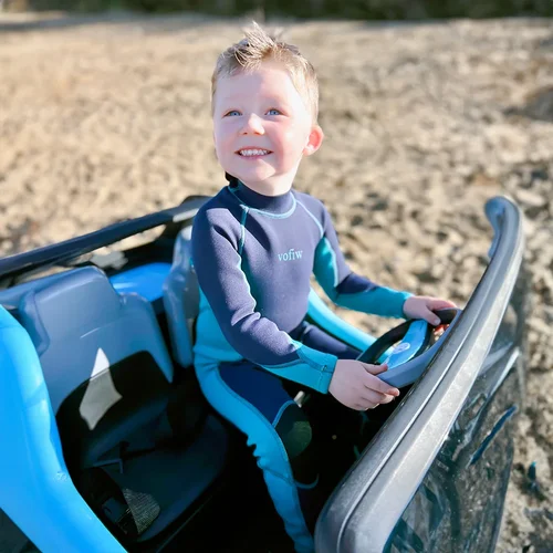 Imagen 2 del producto Traje de neopreno de 3MM para niños, traje de baño con cremallera trasera para surf y snorkel, traje de baño de manga larga para niños y niñas, traje de baño para deportes acuáticos