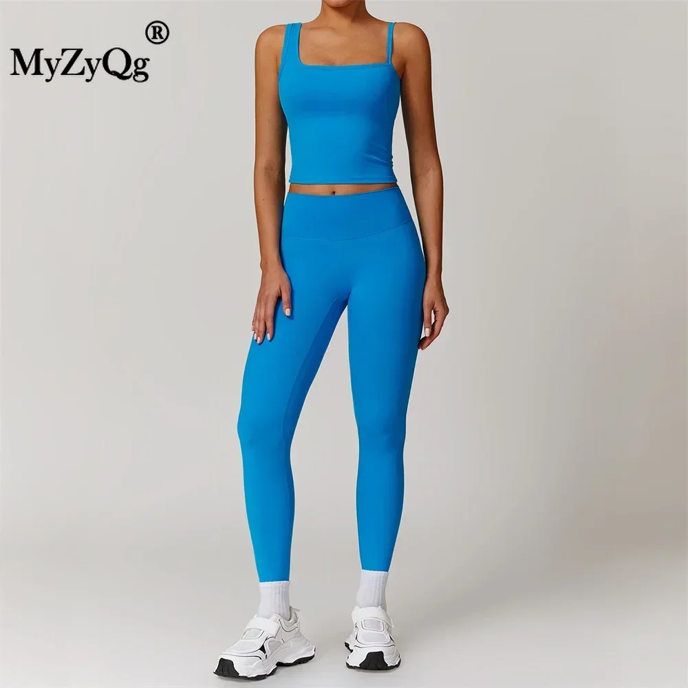 MyZyQg Women Quick Dry Yoga Set Outdoor Training Wear Running Sports Fitness Bra Legging Wear Tight Suit Outfit