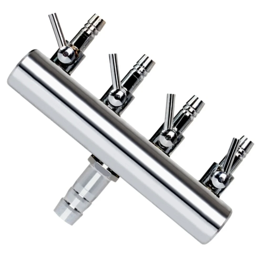 Silver Copper Plated Chromium Aquarium Air For Splitter 4 6 8 12 Way Manifold Valve Distributor For Multi Fish Tank