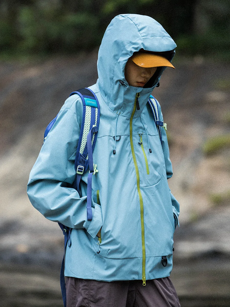 

Мужская ветрозащитная и водонепроницаемая куртка с капюшоном, утепленная, универсальная, с длинными рукавами и застежкой-молнией для путешествий...