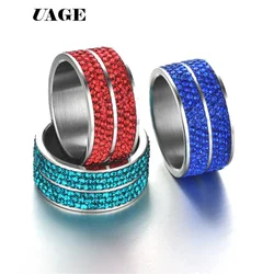 UAGE  Wedding Rings for Women Men Couple Promise Band Stainless Steel Anniversary Engagement Jewelry Alliance Bijoux