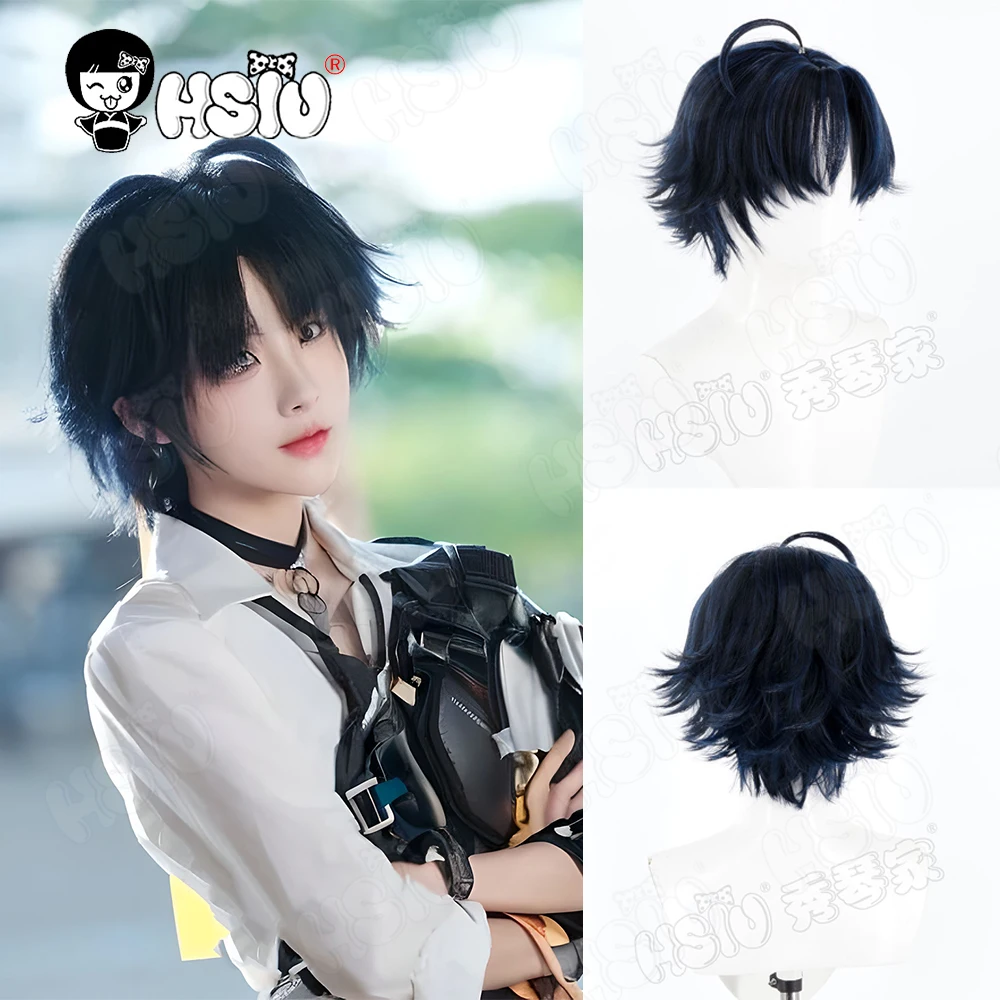 

Asaba Harumasa Cosplay Wig Fiber synthetic wig「HSIU」30CM BLACK BLUE Short Wig Playing Party Wig Game Zenless Zone Zero Cosplay