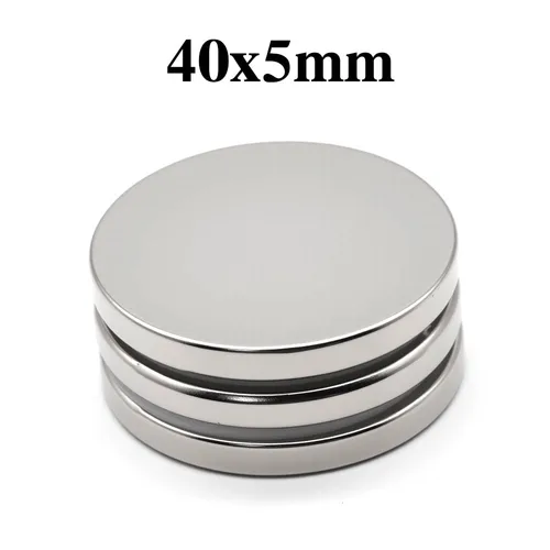 Imagen 1 del producto Imán redondo súper potente de 40x5mm, imán de neodimio NdfeB N35, imanes magnéticos permanentes fuertes, imán para refrigerador