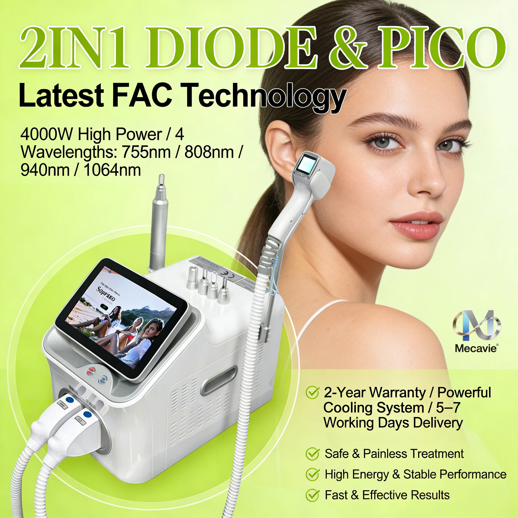 

Лазерный аппарат 2-в-1 для удаления волос и татуировок с 4 длинами волн: эффективный и безболезненный. Новинка 2026 года. ‌ Гладкая кожа лица и тела