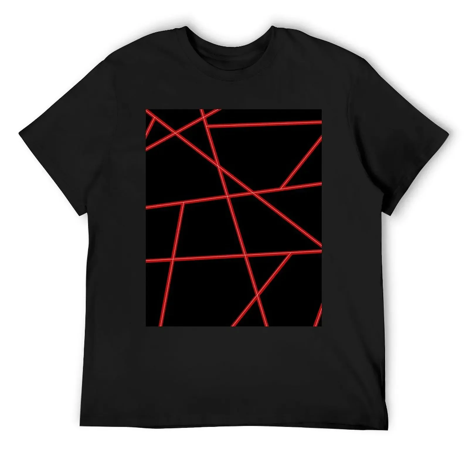 Red Lines Abstract Pattern T-Shirt vintage graphic tee sweat mens t shirts top quality