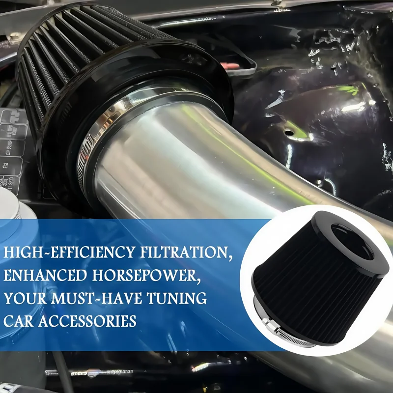 76mm Air Filter Power Intake High Performance Racing Universal JDM Dual Funnel Adapter Cold Air Intake Filter For Apexi
