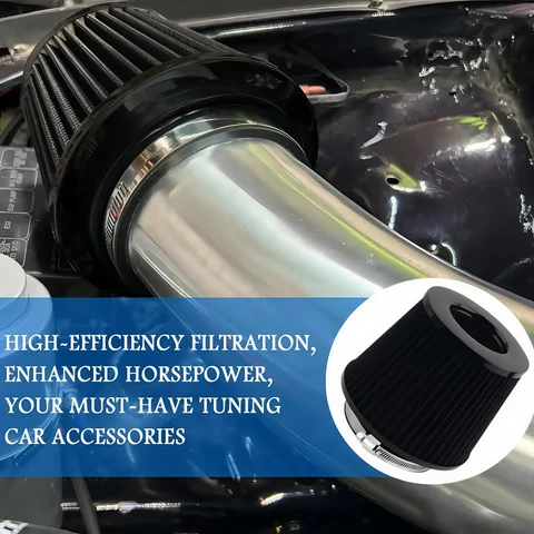 76mm Luftfilter Insug Högpresterande Racing Universal JDM Dubbeltrattadapter Kallt Luftintagsfilter För Apexi 8 best sales apex - №1