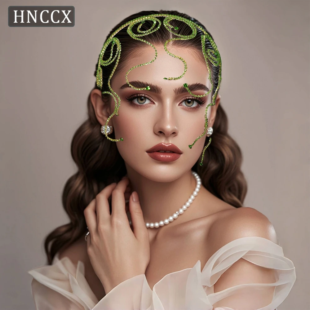 

HNCCX Metal Chain Hair Hoop Bridal Wedding Rhinestone Hair Accessories Fashion Woman Party Headwear Bridesmaid Gifts CP620