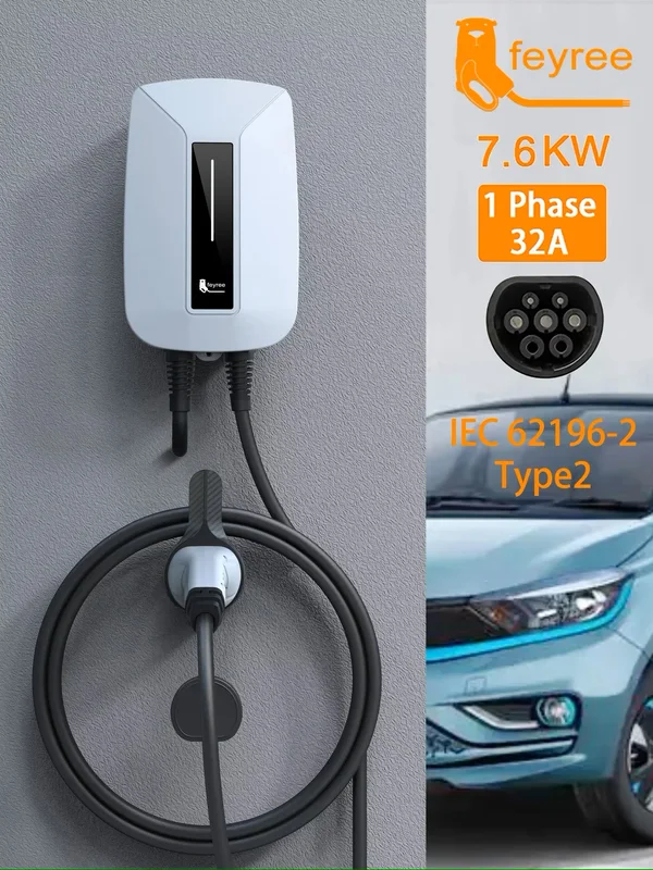 Carregador EV Feyree Tipo 2 32A 7KW Monofásico IEC62196 — foto 6