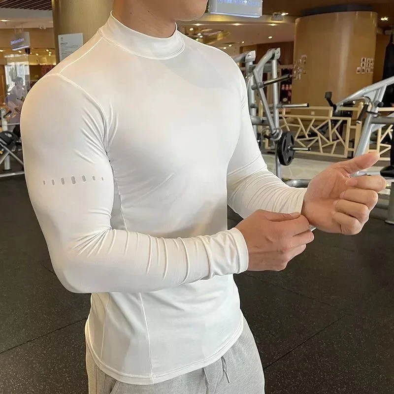 FitnessT-shirt Men Compression Shirt Quick Dry Training Wear Gym Running Long Sleeve Tees Top
