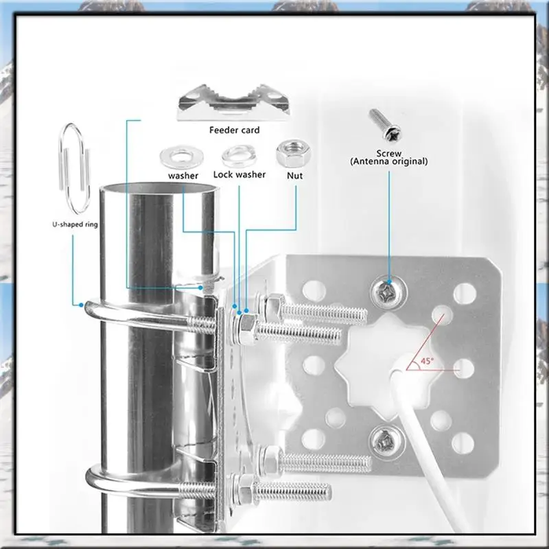 

AA46 Mount Bracket Forlpda Yagi Outdoor Antenna Withu-Bolt, Mounting Screws, Mast Clamp L Mounting Bracket
