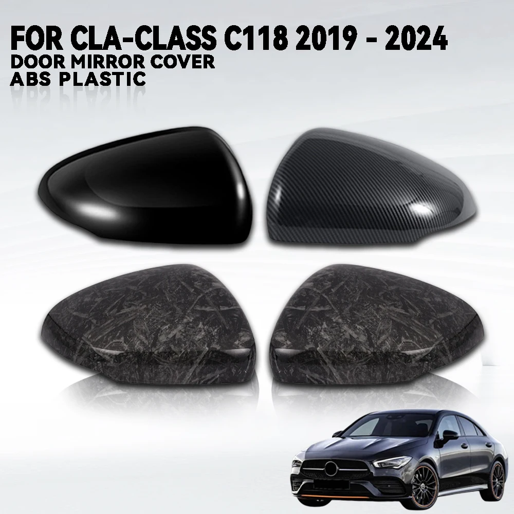 couvercle-de-retroviseur-de-porte-de-voiture-pour-mercedes-benz-classe-cla-c118-2019-–-2024-remplacement-abs-plasti-noir-decoration-externe-de-voiture-en-fiber-de-carbone