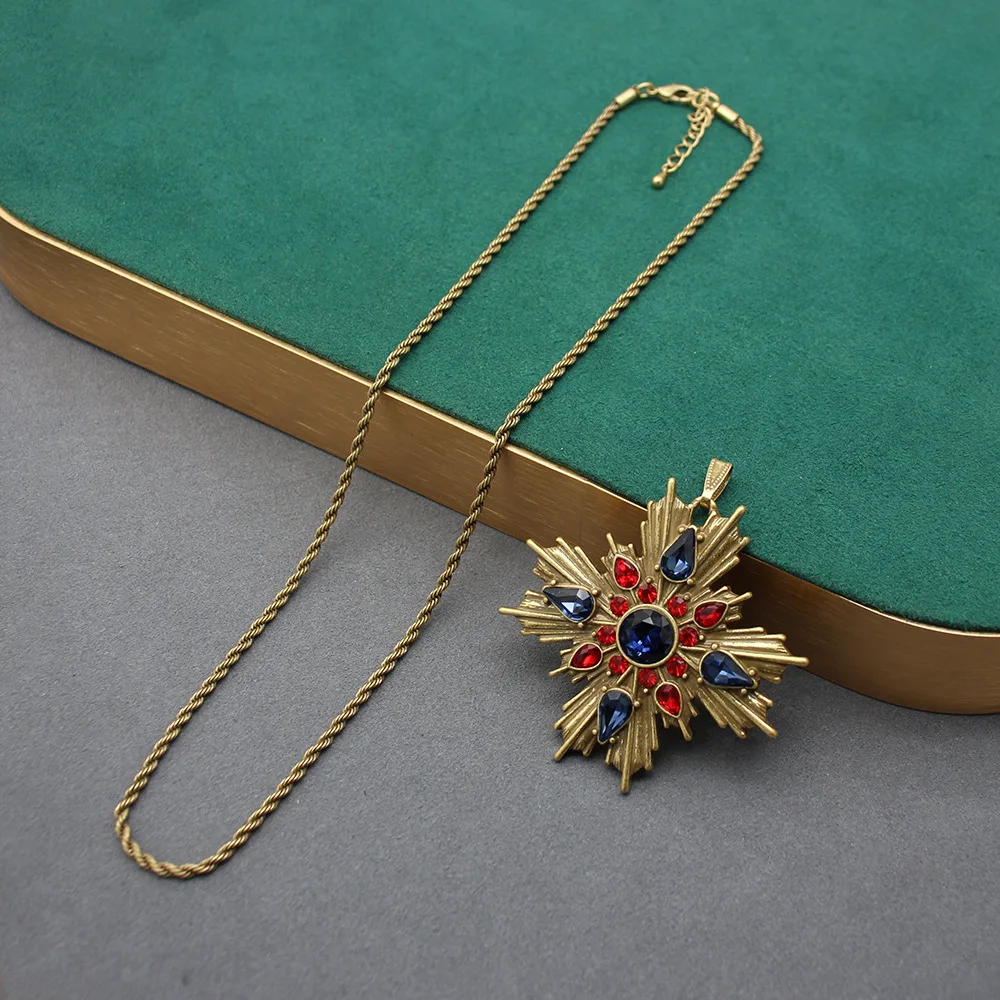 

Брошь с четырьмя листами клевера, ожерелье, винтажная брошь двойного назначения, кулон, съемный кулон, женское ожерелье