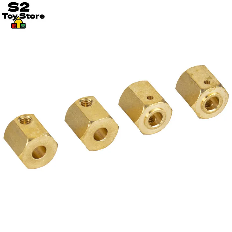 YK Series RC Crawler Upgrade Parts Brass 12mm Extended Hex Hubs 42mm Axle Shafts Set Screws For YK4082 YK4102 YK4083 MJX H8H