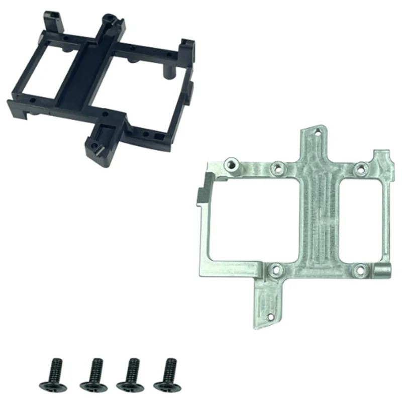 LD-P06 Metal Gearbox Servo Mount Bracket for LDRC LD-P06 LD P06 Unimog 1/12 RC Truck Car Upgrades Parts,Black + Silver