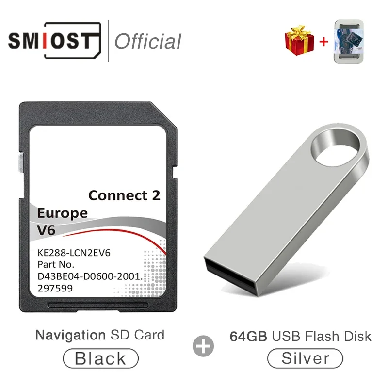 SMIOST Sat Nav Connect2 V6 SD Card 2021 2022 Note Juke Leaf Micra E-NV200 Map UK EU for Nissan Car Road Card