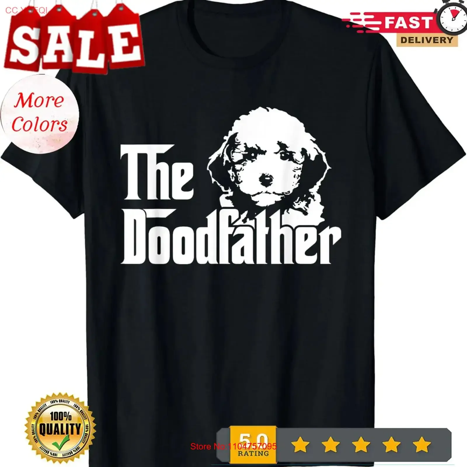 Camiseta The Doodfather con diseño divertido de perro Goldendoodle Labradoodle, estilo vintage, lavado, gráfico, cómoda, transpirable para hombre