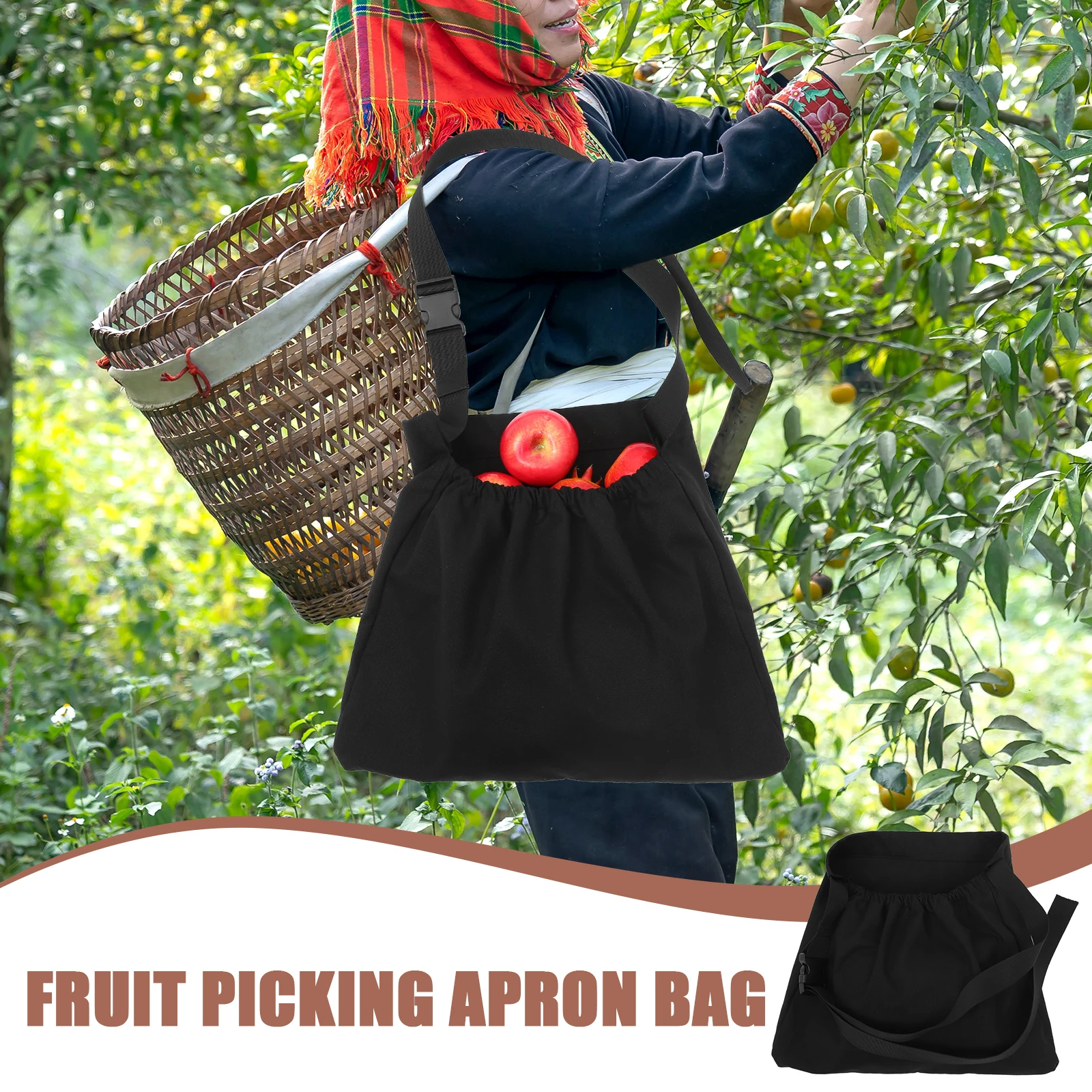 

Fruit Vegetable Storage Bag Large Capacity Picking Apron Garden Farm Vegetable Pouch Gardening Supplies