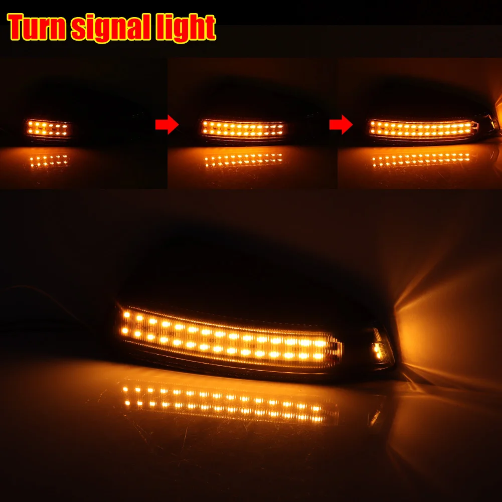 2PCS Turn Signal Light Side Mirror Indicator Blinker For Mercedes Benz C Class W204 S204  Viano Vito W639 ML W164 White LED DRL view 5