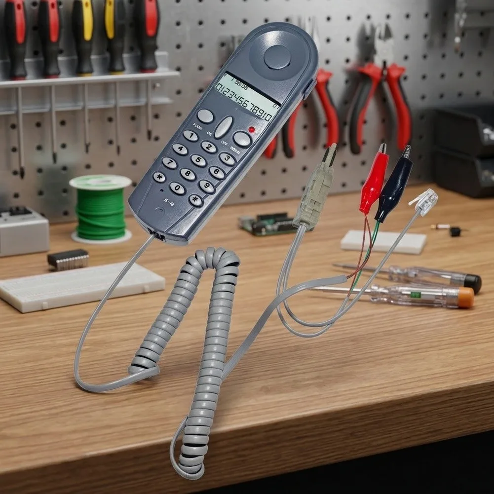 For Telephone Line Testing Device with On/Off Switch Hang Up Button and Last Redial for Telecom Field Technicians