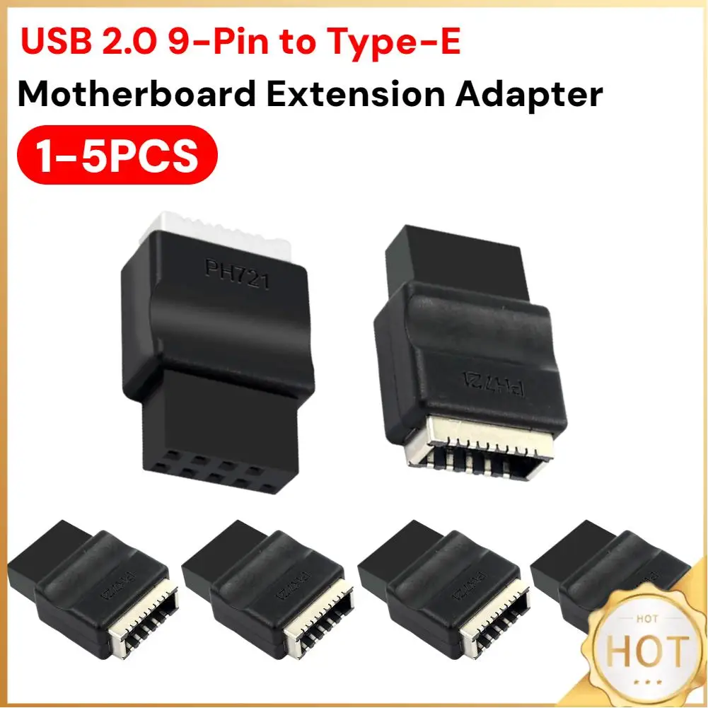 Motherboard Extension Adapter USB2.0 9pin Male To Type-E Female Adapter TYPE-E Interface Header Adapter for Desktop PC