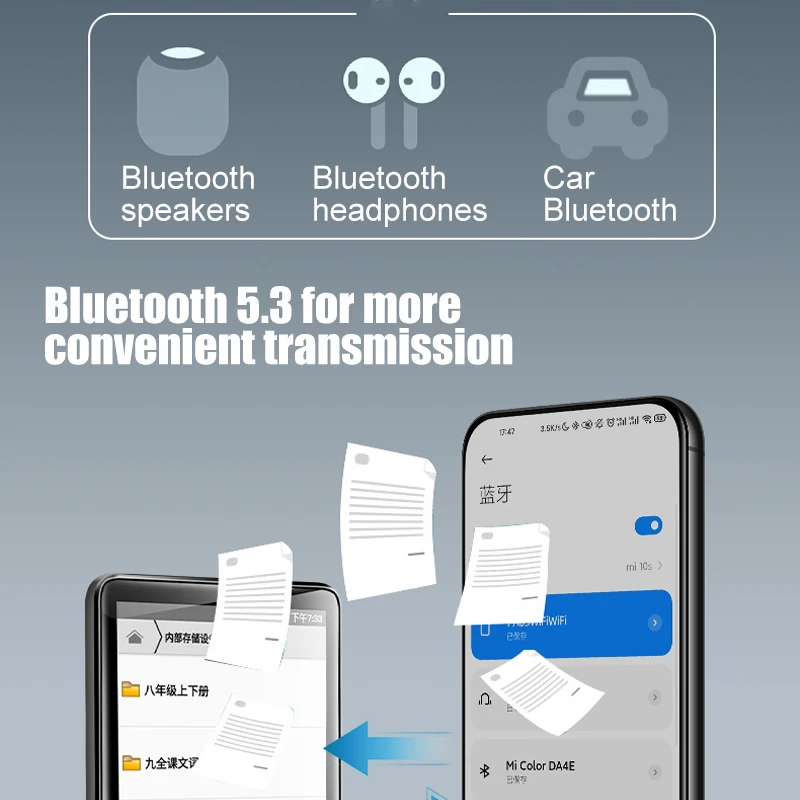 Famue PA03 Android Bluetooth مشغل MP3/MP4 صوت بدون فقدان | شاشة 2.8 بوصة | 80 جيجابايت | واي فاي | يوتيوب/تويتر/سبوتيفي تنزيل SQ HIFI #6
