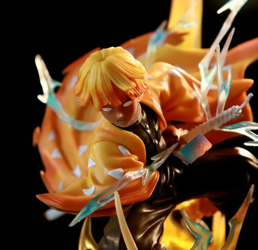 32cm Demon Slayer Kimetsu no Yaiba Agatsuma Zenitsu A thunderbolt flash light Action figure toys doll Christmas gift