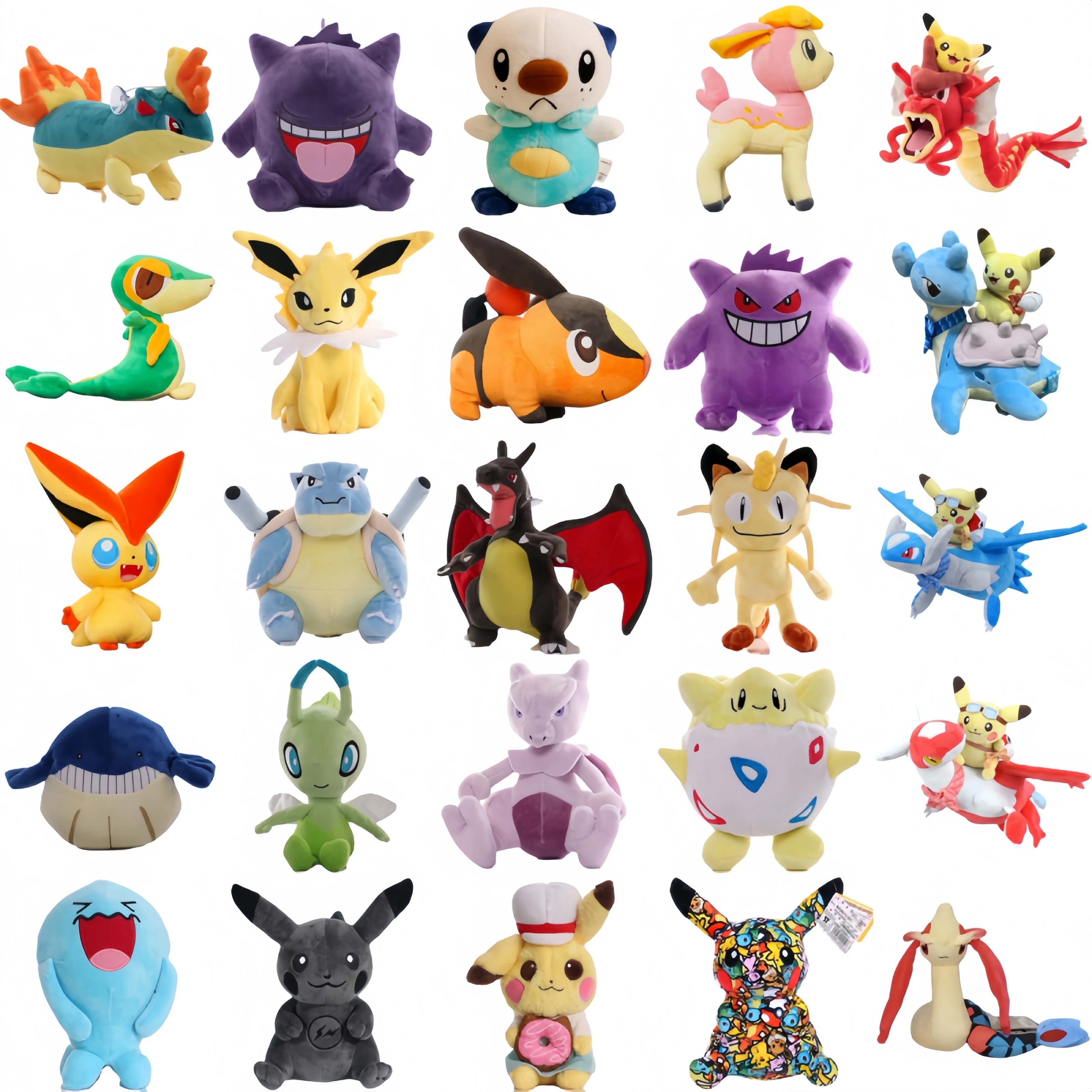 

Oshawott Victini Tepig Gengar Peluche Toys Pokemon Stuffed Doll Anime Pikachu Riding Gyarados Lapras Latios Latias Plush Doll