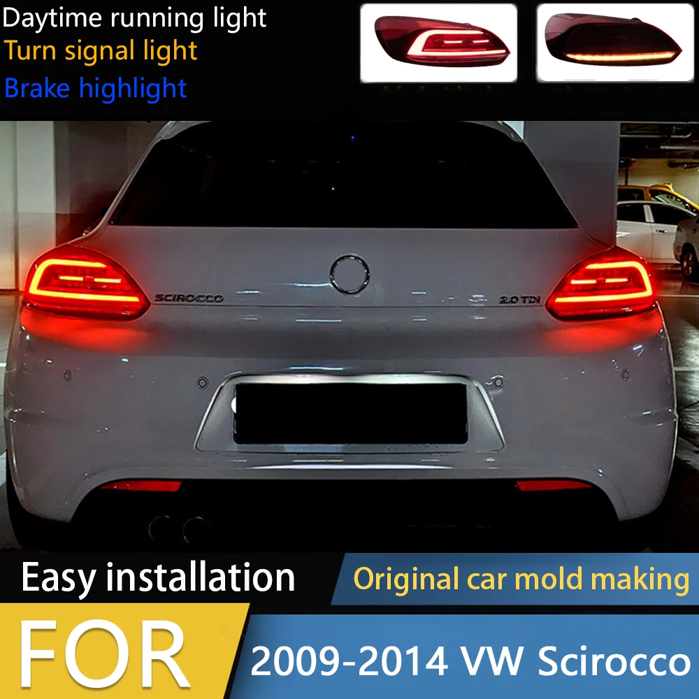 

Стайлинг автомобиля для VW Scirocco задние фонари 2009-2014 динамический дымчатый светодиодный задний фонарь светодиодный DRL сигнальный тормоз задний ход автоаксессуары