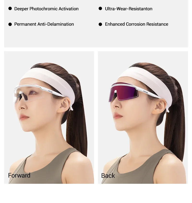 Kapvoe Neue Schattenlose Photochrome Radfahren Sonnenbrillen Outdoor Sport Laufen Fahrrad UV400 Brille Männer Frauen Fahrrad MTB Gläser – Detail 3