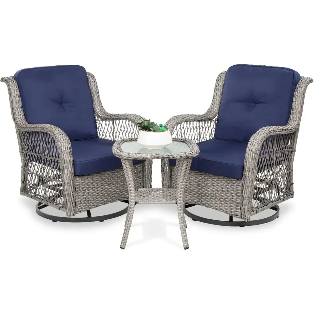 

Customizable 3-Piece Outdoor Wicker Patio Bistro Set