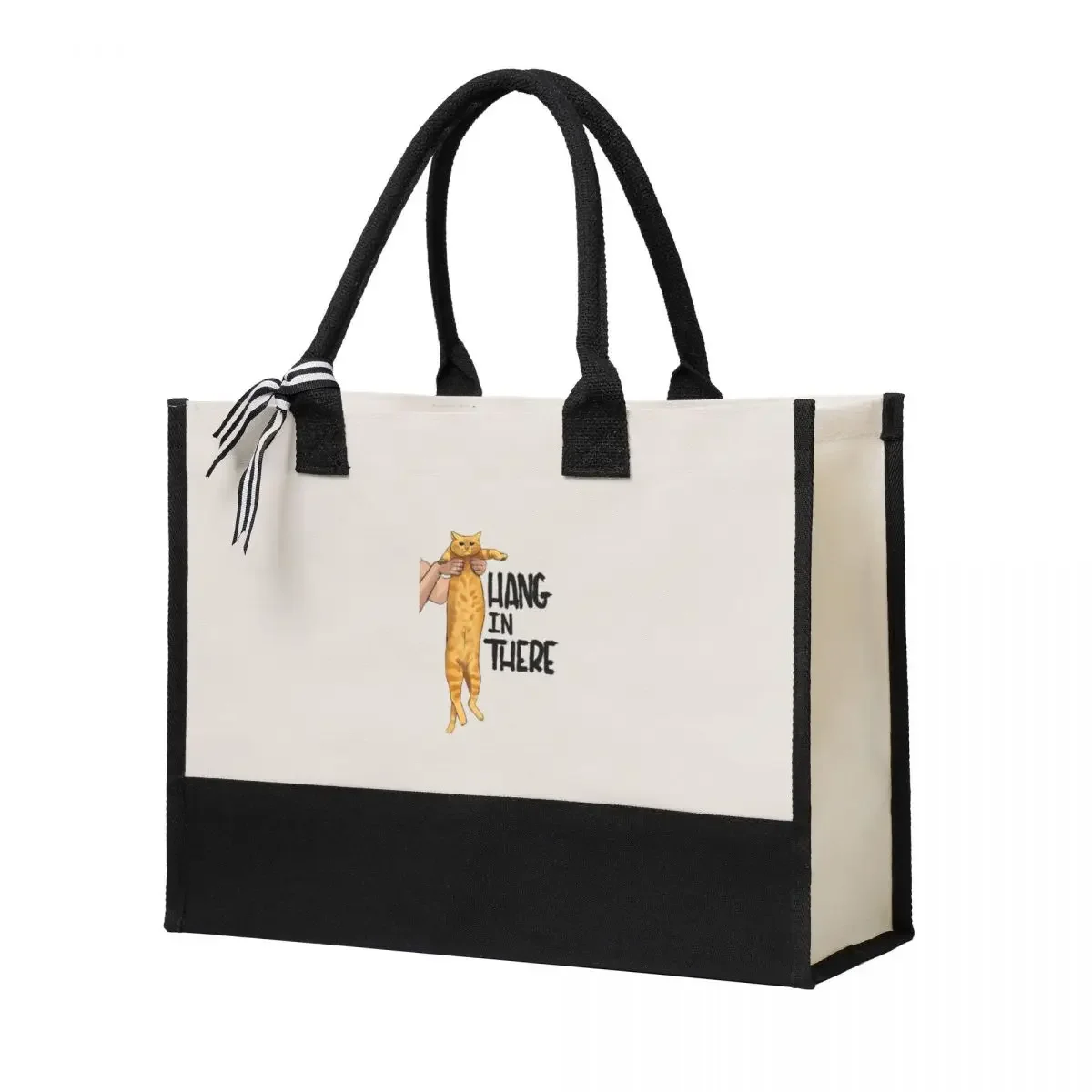 Canvas Gift Shopping Bag Hang In There Canvas Large Capacity Bag Customizable Quality Gifts