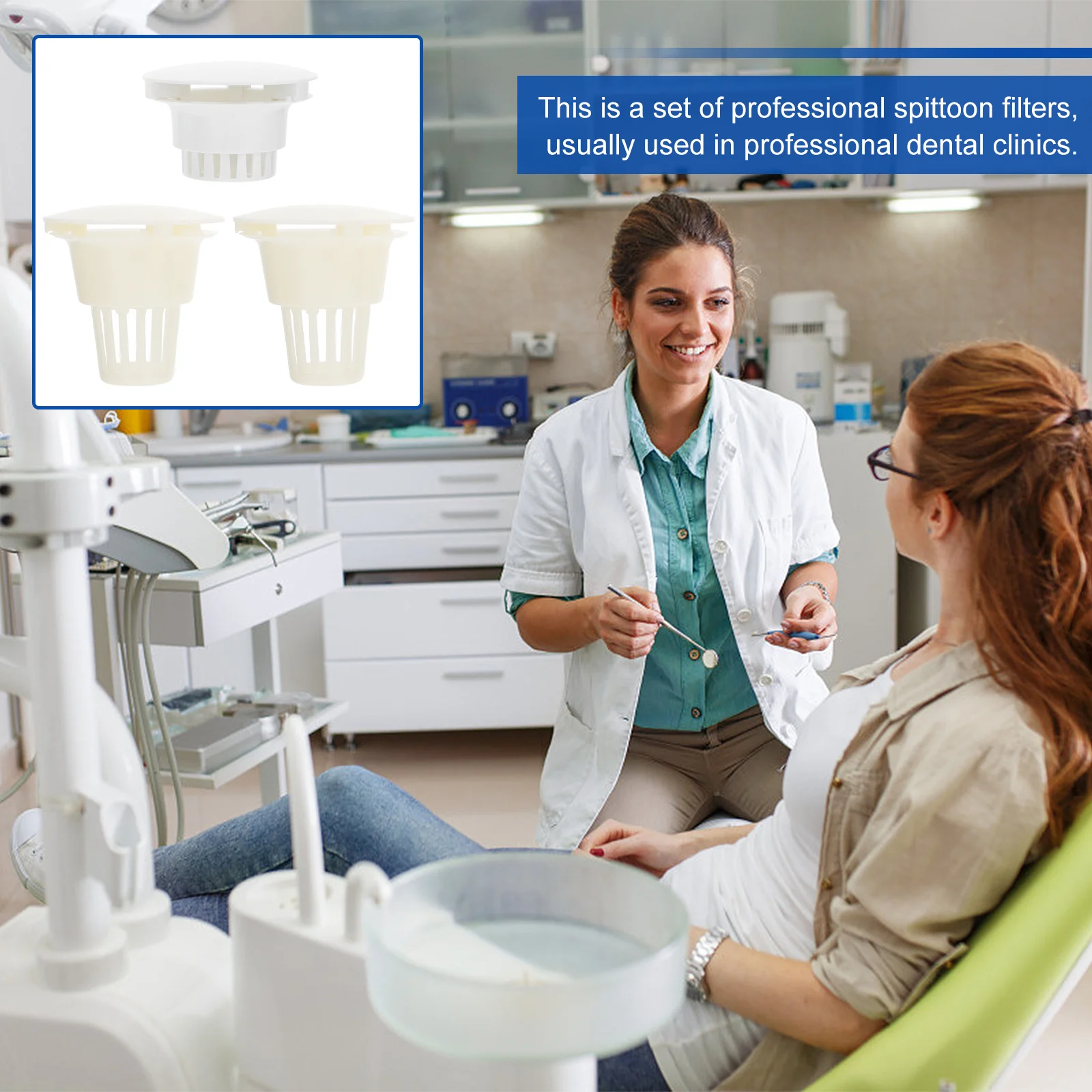 

3pcs Abs Filter Basin For Patient Use Durable Hygienic Portable Spittoon Replacement Filtration Supplies